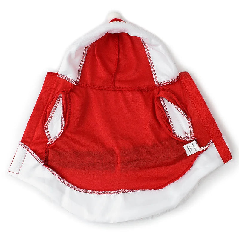 Santa Christmas Costume Hooded Coat Jackets for Pet Small Dogs