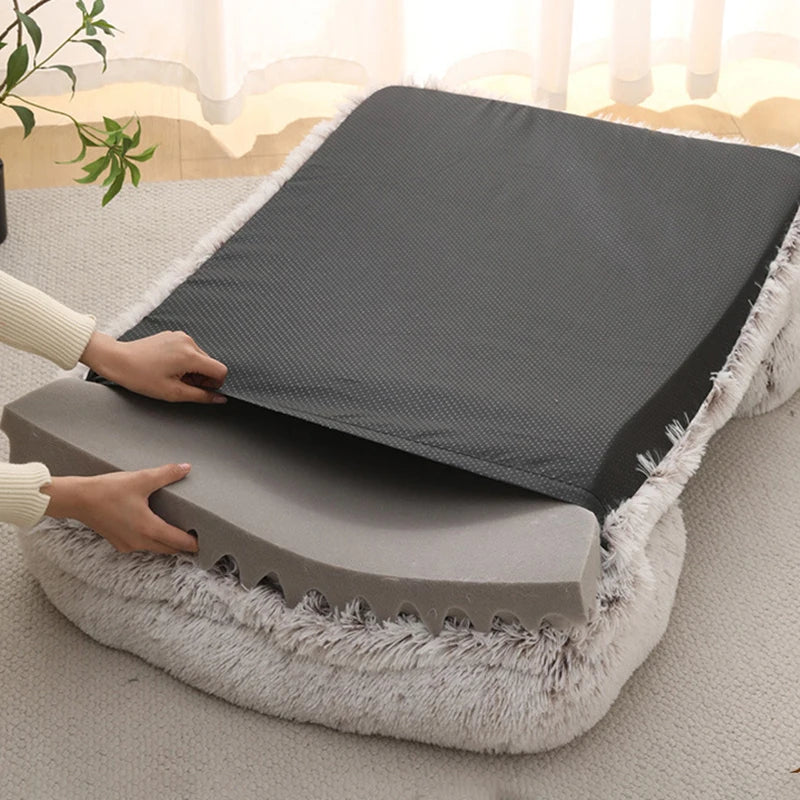 Pet Washable Plush Winter Warm Bed