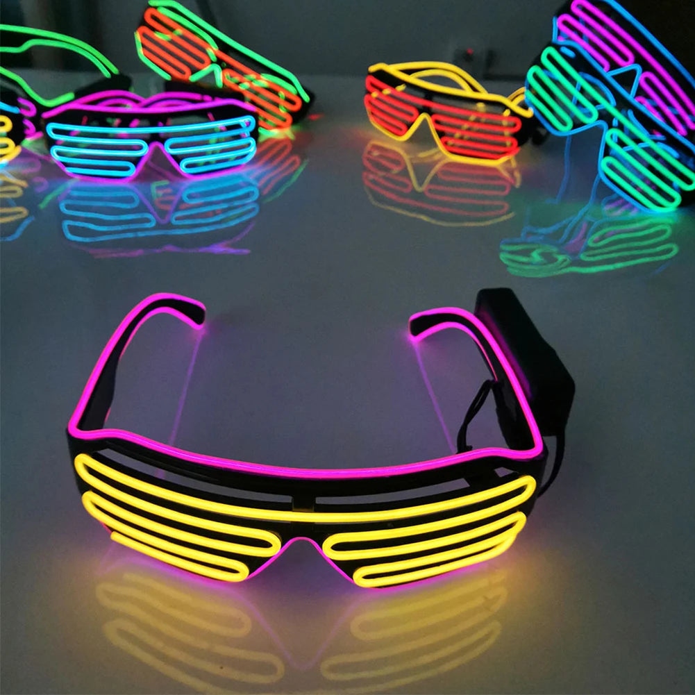 Christmas Glow LED Gafas Luminous Bril Neon Light Sunglasses