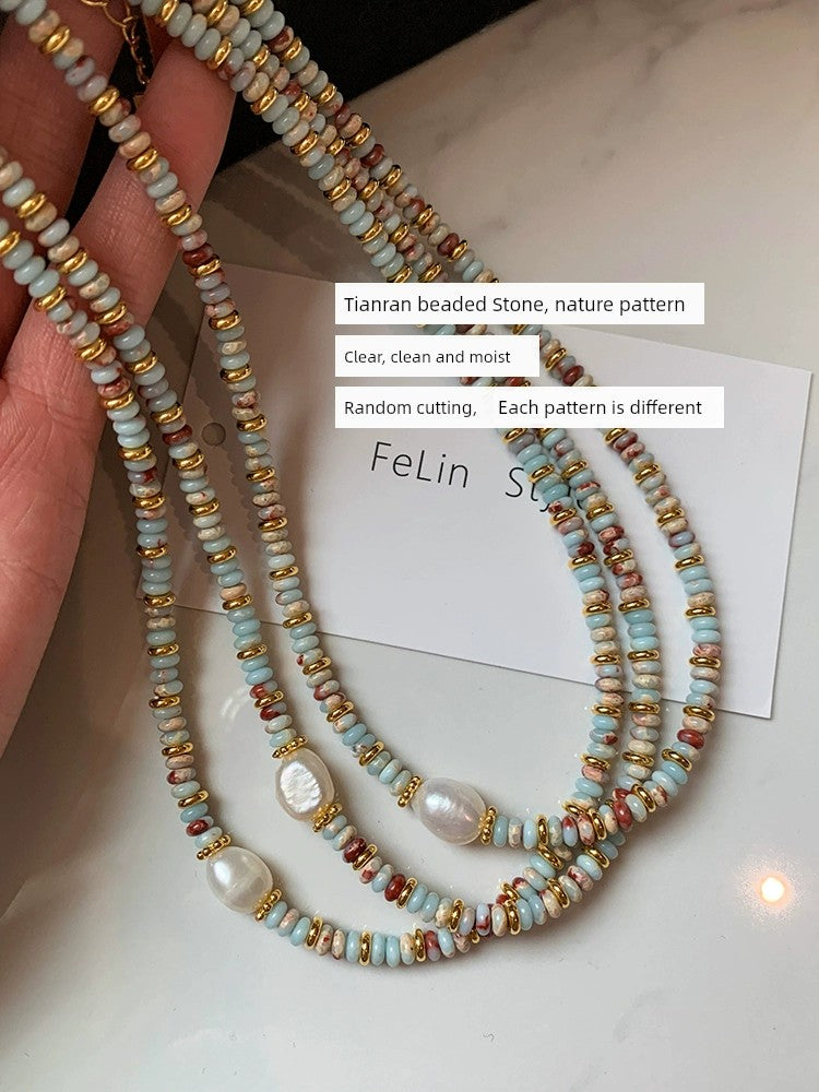 Natural Color Pendant Female Fall and Winter Light Luxury Minority Beaded