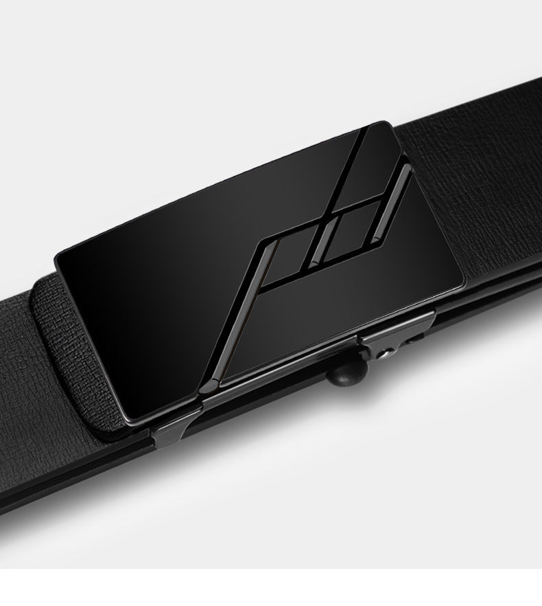 Automatic Leather Buckle Cowhide Casual Business Men's Pant Belt