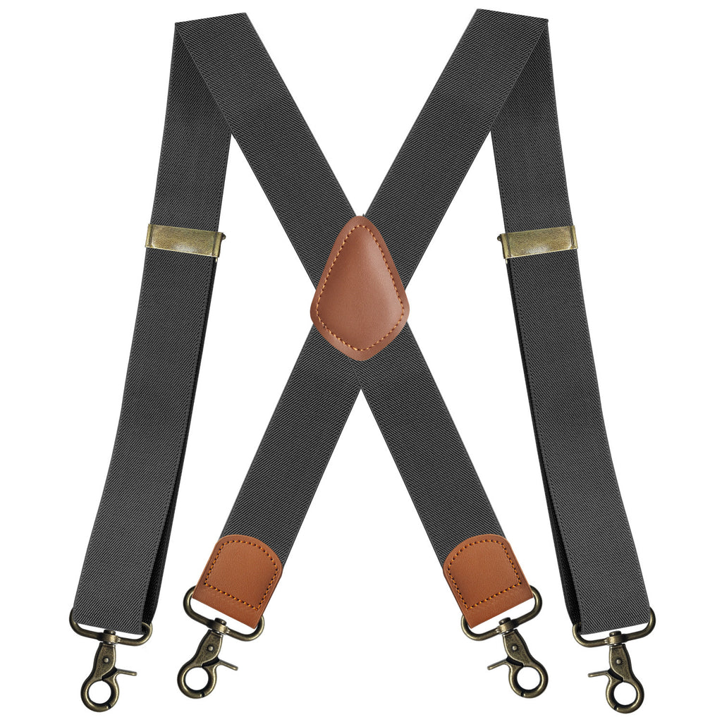 Elastic Elastic Straps X-type Suit Pants Suspenders Bronze Hook Buckle Strap Clip