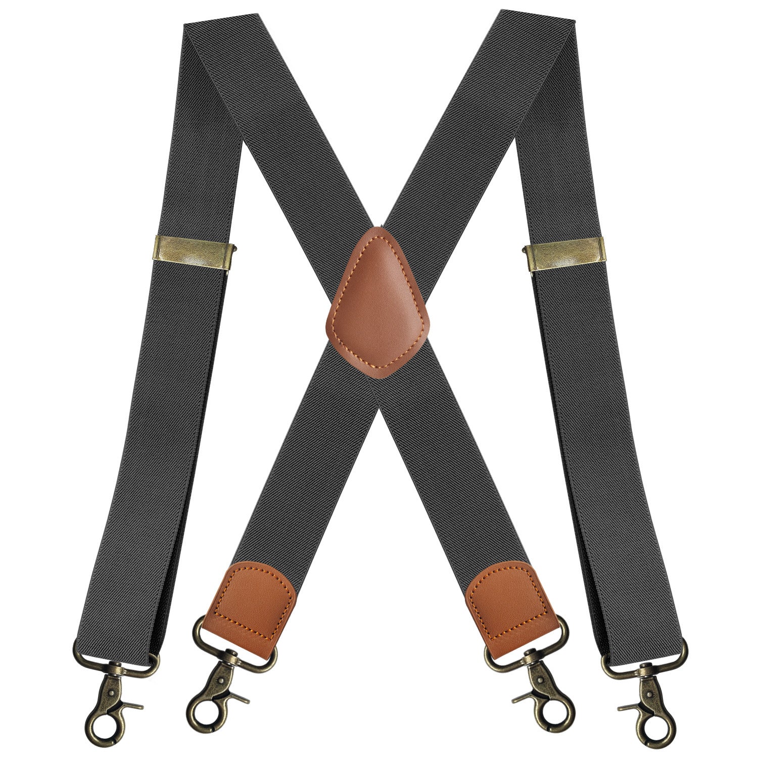 Elastic Elastic Straps X-type Suit Pants Suspenders Bronze Hook Buckle Strap Clip