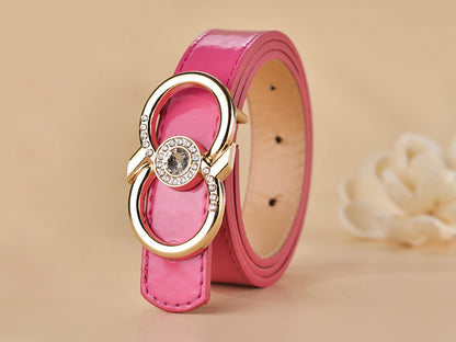Women Buckle Shape  Leather Belt