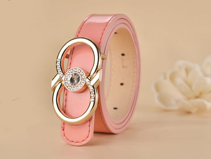 Women Buckle Shape  Leather Belt